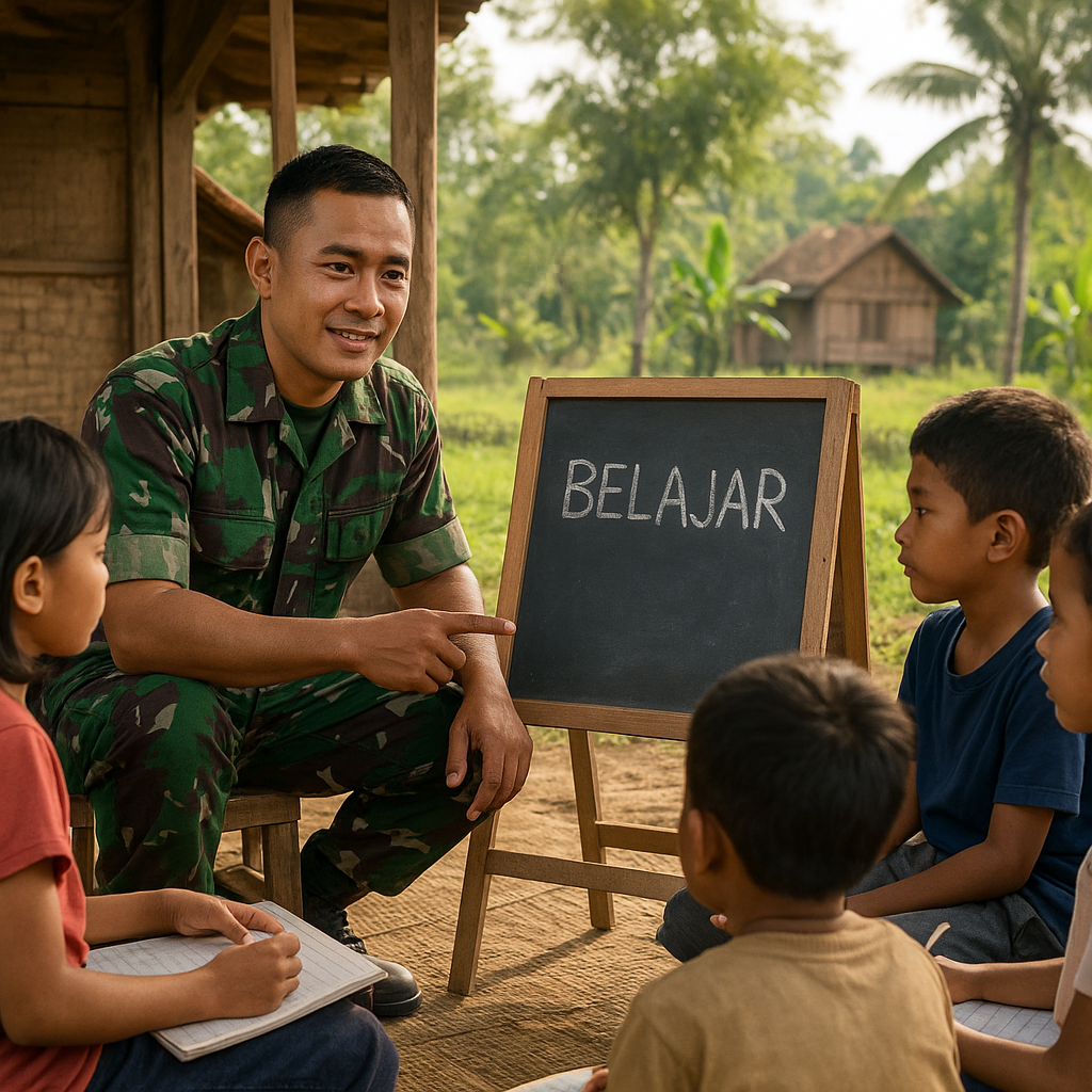 Babinsa Jadi Guru Dadakan: Belajar Nggak Cuma Di Kota