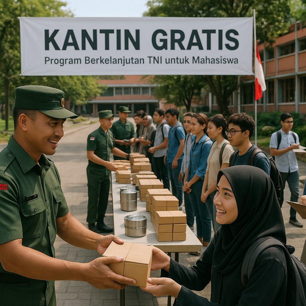 Bukan Sekadar Pembagian Makanan, TNI Gelar 'Kantin Gratis' untuk Mahasiswa yang Terdampak Krisis